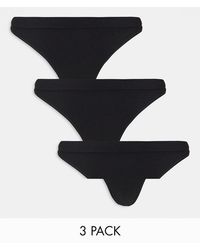 Weekday - Pack De 3 Tangas Negros Sin Costuras Cat De - Lyst