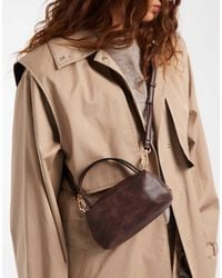 ASOS - Pochette Mini Color Antracite Testurizzata Con Tracolla - Lyst