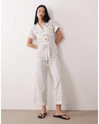 Wednesday's Girl - Short Sleeve Collared Jumpsuit - Lyst