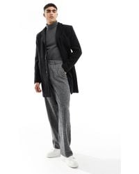 Only & sons overcoat with stand up hot sale collar