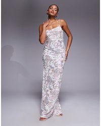 Oh Polly - Artisan Sequin Cowl Neck Maxi Dress - Lyst