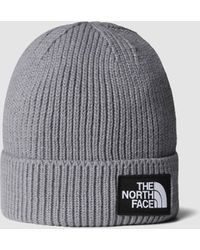 The North Face - Bonnet avec revers à logo encadré - moyen chiné - Lyst