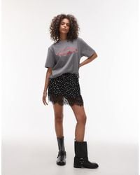 TOPSHOP - – kurzer petticoat-rock aus satin und spitze - Lyst