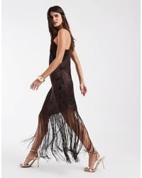 Vero Moda - Cami Strap Mini Dress With Fringe Detail Skirt - Lyst