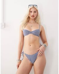 Collusion - – mix and match – bügel-bikinioberteil aus seersucker mit vichy-karomuster - Lyst