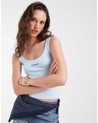 Tommy Hilfiger - Slim-Fit Geribbeld Hemdje Met Geschreven Logo - Lyst