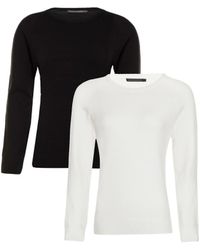 French Connection - 2 Pack Cosy Soft Touch Crew Neck Raglan Jumper - Lyst
