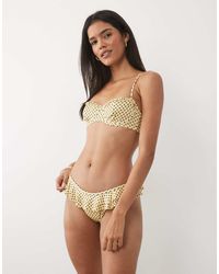 ASOS - Dottie Balcony Underwired Bikini Top With Frill Detail - Lyst
