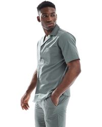 Only & Sons - Chemise d'ensemble en crépon - kaki - Lyst