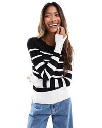 River Island - Top E Bianco A Righe - Lyst