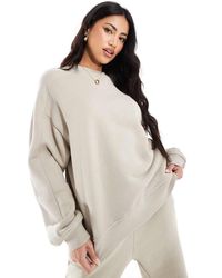 The Couture Club - Felpa Basic Oversize Girocollo Slavato - Lyst