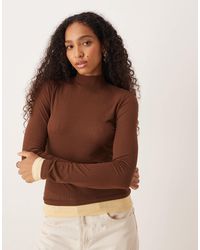 ASOS - Gauzy Mesh Rib Double Layer High Neck Top - Lyst