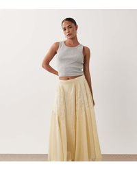 Miss Selfridge - Chiffon Lace Mix Hanky Hem Maxi Skirt - Lyst