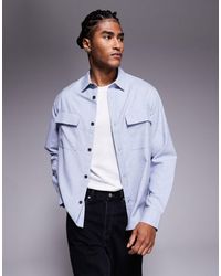 ASOS - Flannel Overshirt With Patch Pockets - Lyst