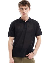 Obey - Open Stitch Knitted Polo - Lyst