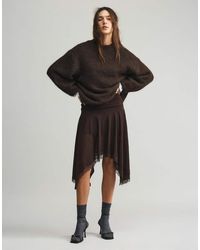 Pull&Bear - Asymmetrische Midi Rok Van Kant - Lyst