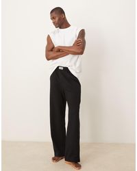 ASOS - Seersucker Lounge Bottom With Woven Patch - Lyst