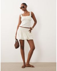 ASOS - Co-Ord Broderie Puffball Mini Skirt - Lyst