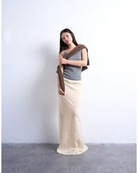 TOPSHOP - Jupe mi-longue d'ensemble en cupro ultra doux - babeurre - Lyst