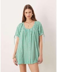 Free People - Farley Gingham Tunic Dress - Lyst