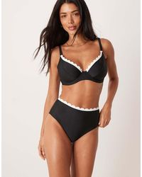 Peek & Beau - Highrise Bikini Bottom With Contrast Scallop Edge - Lyst