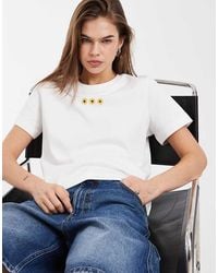 Vero Moda - Boxy Tee With Embroidered Sunflower Graphic - Lyst