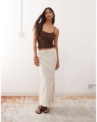 Miss Selfridge - Linen Look Bias Cut Maxi Skirt - Lyst