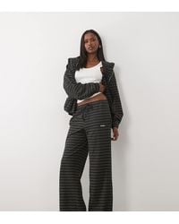 Kaiia - Jersey Fleece Wide Leg Drawstring Trousers Co-Ord - Lyst