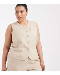 ONLY - Linen Blend Waistcoat Co-ord - Lyst