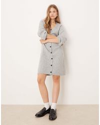 Aware - Knitted Button Front Mini Dress - Lyst