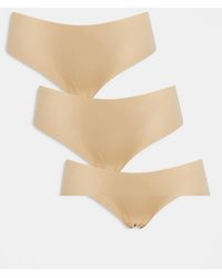 Pieces - Pack De 3 Braguitas Beis De -Neutro - Lyst