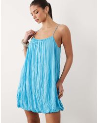 ASOS - Crinkle Bubble Hem Mini Dress - Lyst