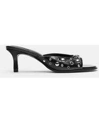 Pull&Bear - Heeled Mule Sandals With Studs - Lyst