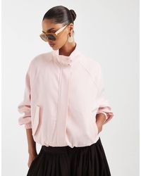 ASOS - Linen Funnel Neck Jacket - Lyst