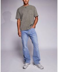 Liquor N Poker - Stacked Slim Flare Denim Jeans - Lyst