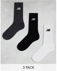 New Balance - Logo Crew Socks 3 Pack - Lyst