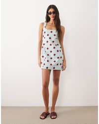 ASOS - Square Neck Structured Cotton Mini Sundress - Lyst