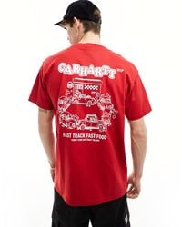 Carhartt - T-shirt rossa con stampa "fast food" sul retro - Lyst
