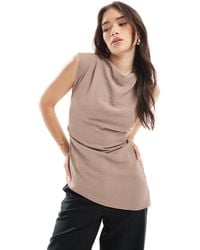 ASOS - Drape Cowl Neck Top With Open Tie Back Detail - Lyst