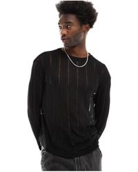 Pull&Bear - Ladder Knitted Long Sleeve T-shirt - Lyst