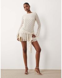 Oh Polly - High Neck Draped Backless Cowl Back Mini Dress - Lyst