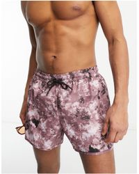 Weekday - Tan Printed Swim Shorts - Lyst