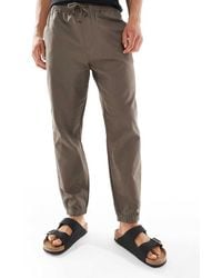 Pull&Bear - Cuffed Linen Look Trousers - Lyst