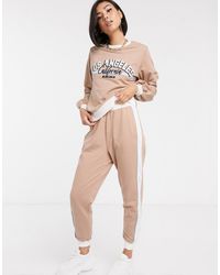 ASOS Survêtement avec sweat-shirt à imprimé LA et jogger - Neutre