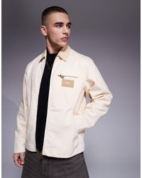 Sixth June - Veste camionneur d'ensemble avec col contrastant - crème - Lyst