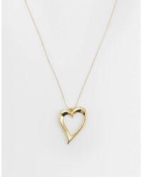 Pieces - Heart Chain Necklace - Lyst