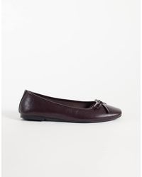 New Look - Faux Leather Bow Ballet Flats - Lyst