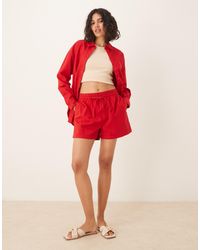 ASOS - Linen Look Pull On Shorts Co-ord - Lyst