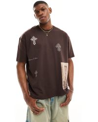 Liquor N Poker - Oversized T-shirt With Cross Placement Print - Lyst