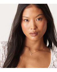 Orelia - Collana Placcata 18 K Con Charm A Forma Di Luna E Cristalli Allungati - Lyst
